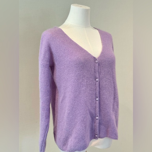 Sezane Barry Cardigan in Lilac - Picture 7 of 11